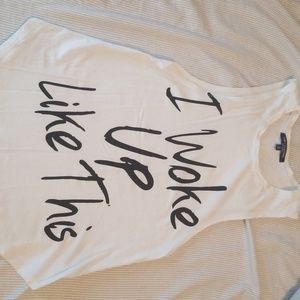 White printed tank top